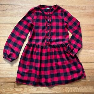 GAP girls Size Medium (8) red and black buffalo check print dress